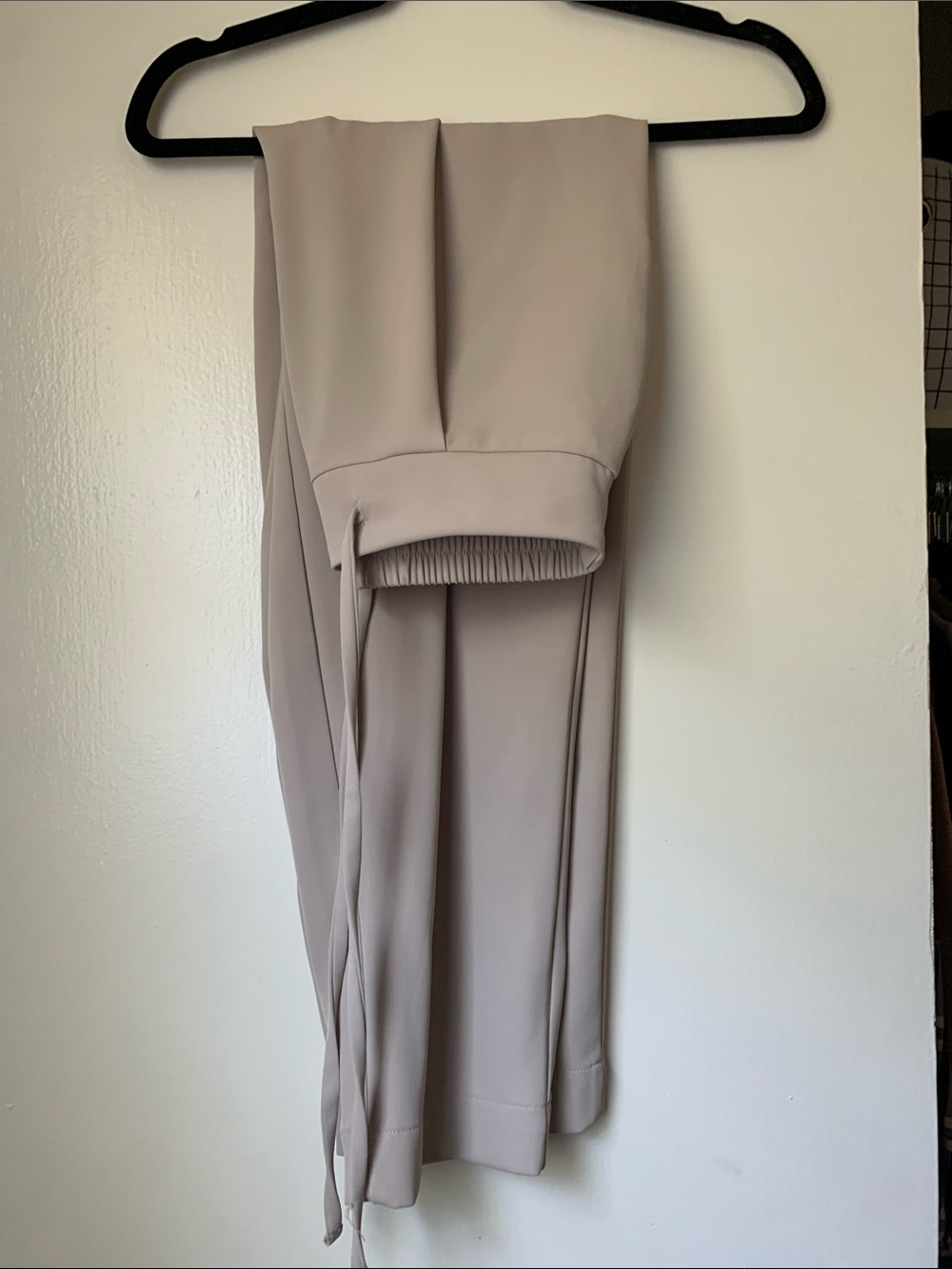 Tailored Wide-Leg Jumpsuit Pants in Taupe